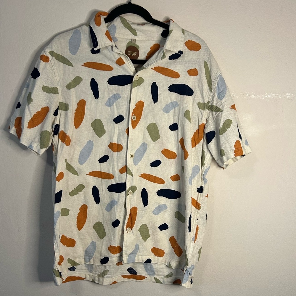 Common People Multicolored Contour Button Down